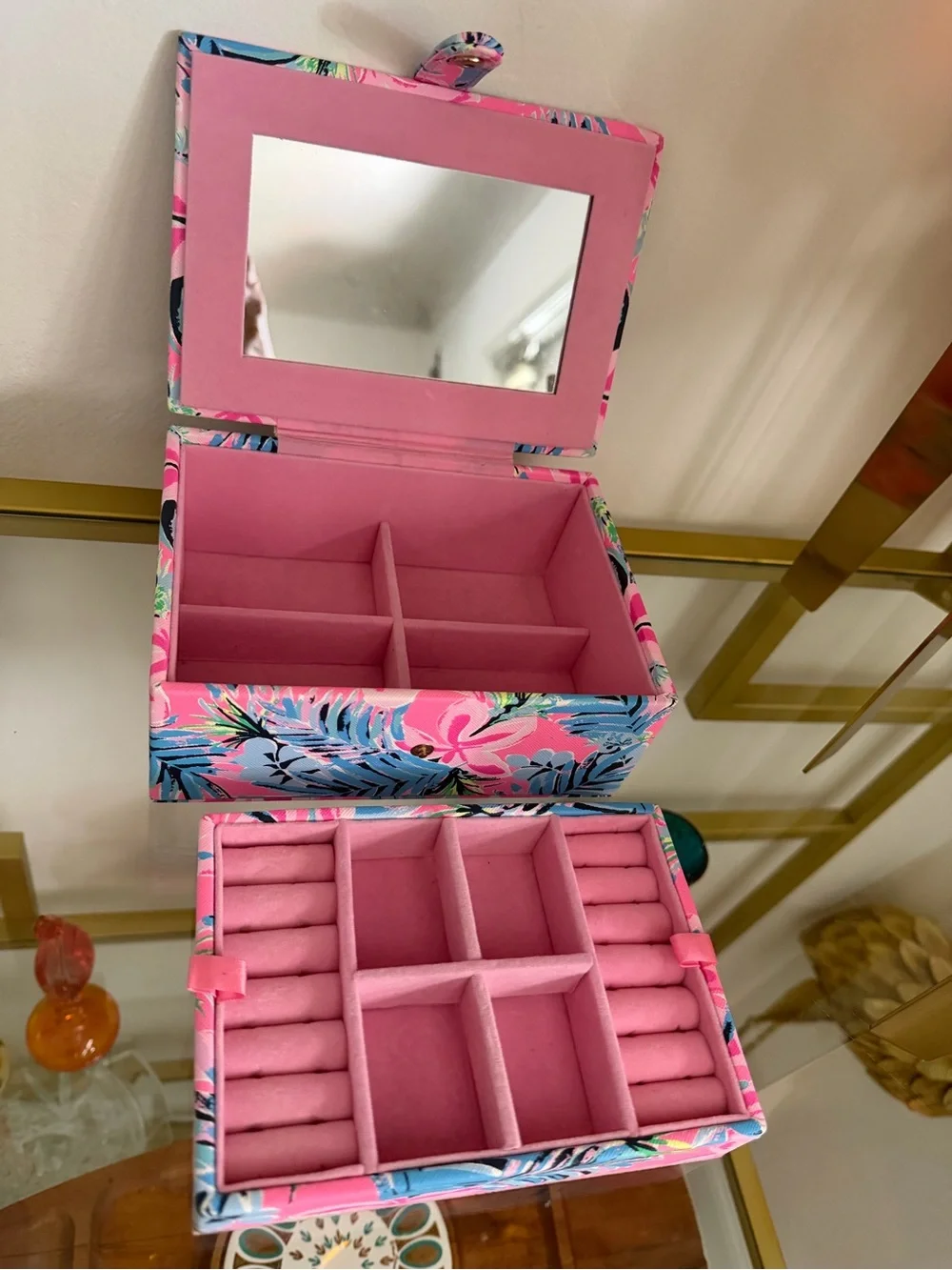 Lilly Pulitzer Cockatoo Pretty in Pink Jewelry Box